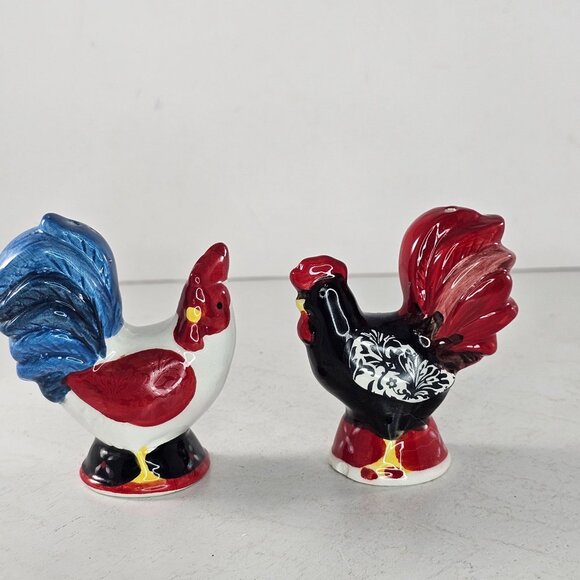 Ornate Chicken Rooster Salt & Pepper Shakers French Country Farmhouse Cottage - Picture 7 of 10